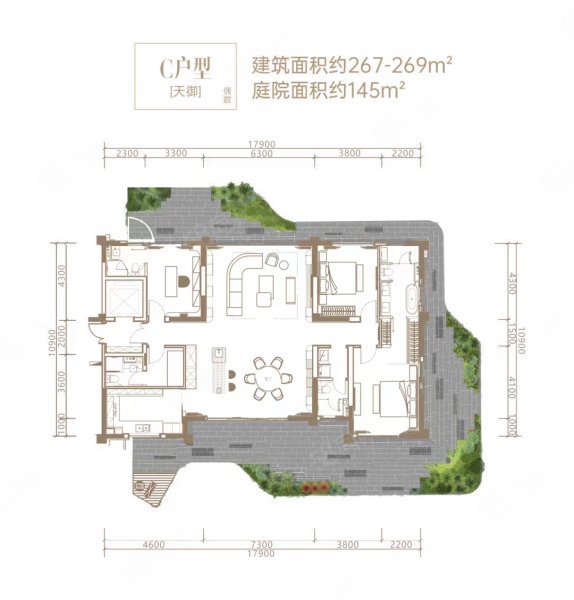 佳元江畔锦御4室2厅4卫270㎡南北568万