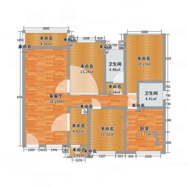 南光新城3室2厅2卫110㎡南北80万