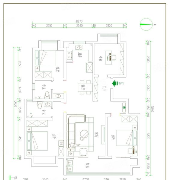 南湖水岸逸墅4室2厅2卫125.5㎡南96.8万