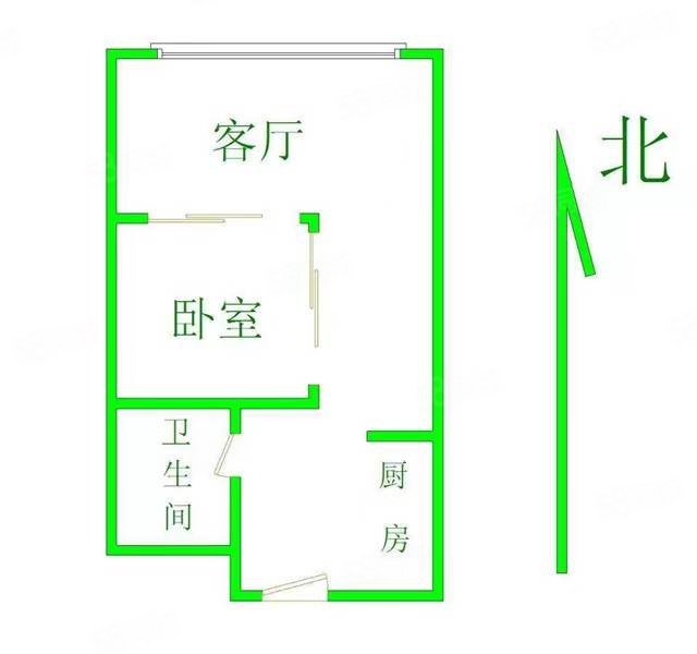 绿锦国际1室1厅1卫62.27㎡南北43万