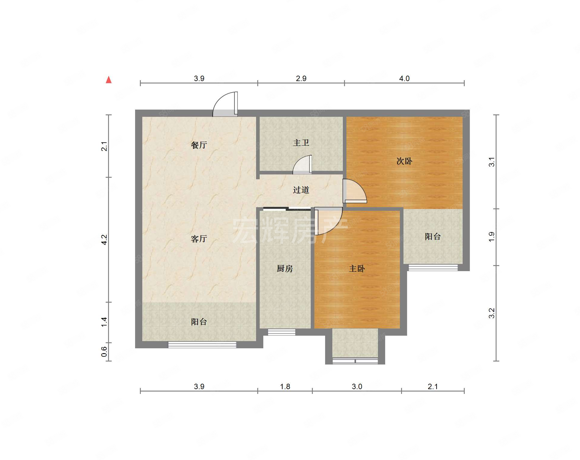 铁建馨苑2室2厅1卫97.61㎡南80万