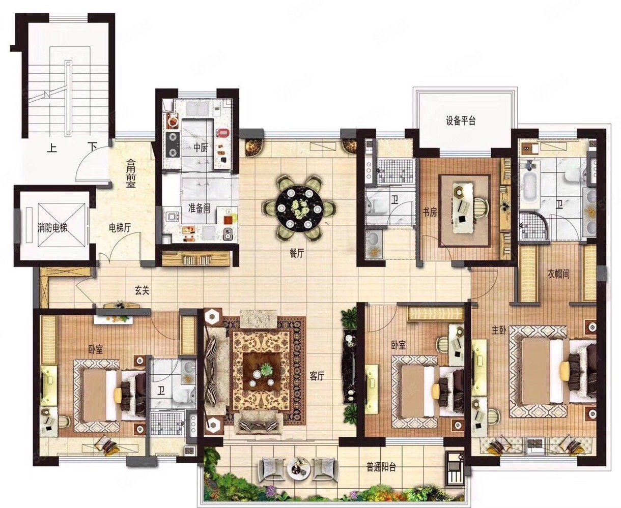 宿迁碧桂园翰林阁4室2厅3卫189㎡南北210万