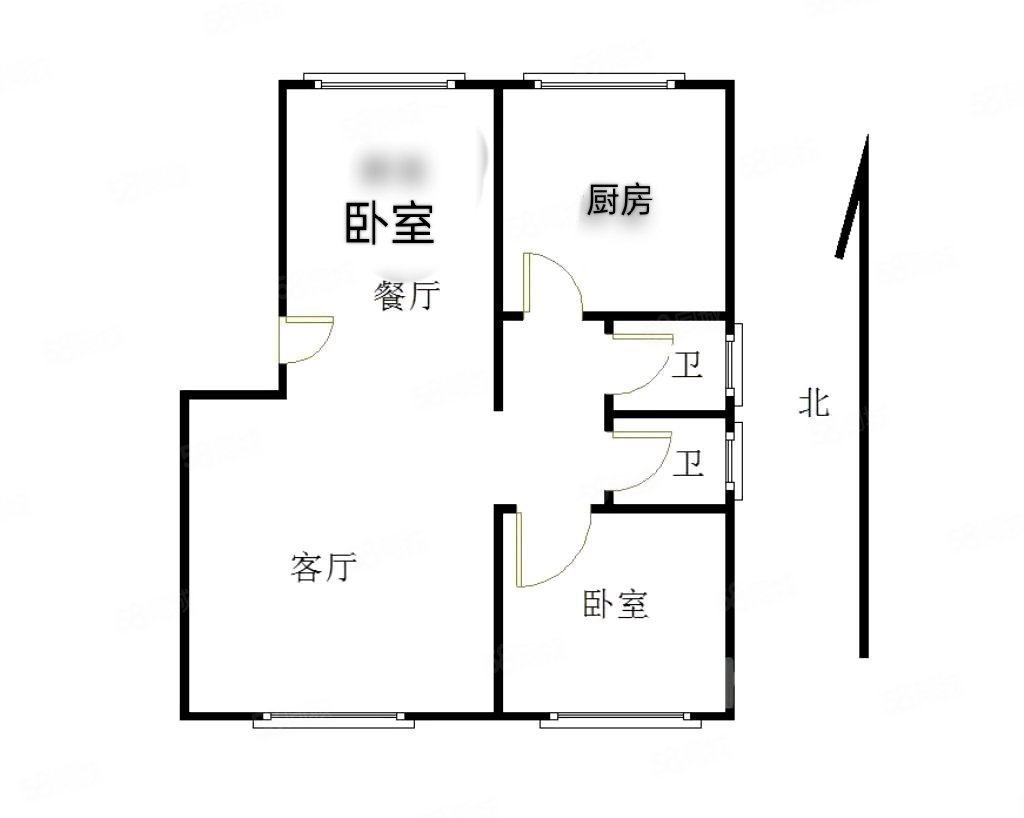 中远睿城2室2厅2卫105㎡南北58.5万