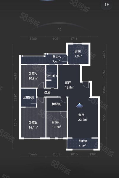 伊丽莎白东岸4室3厅2卫134㎡南北105万