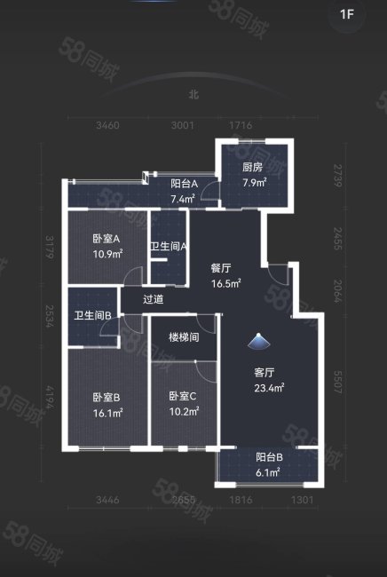 伊丽莎白东岸4室3厅2卫134㎡南北105万