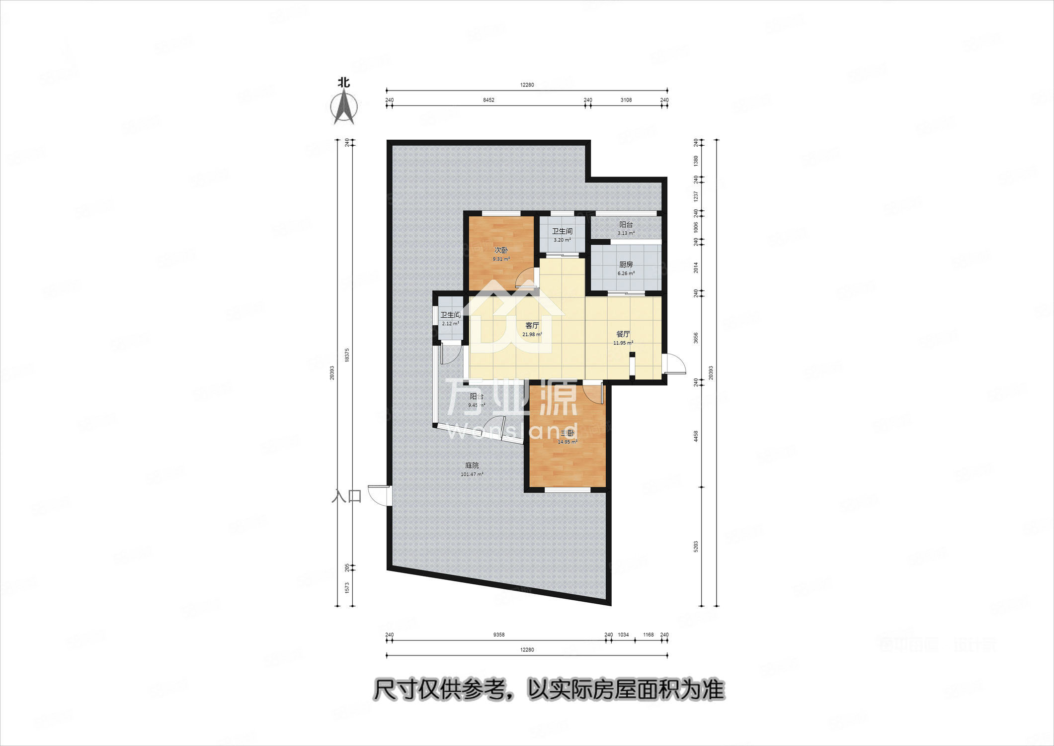 星缘东轩2室2厅2卫108.86㎡南北258万