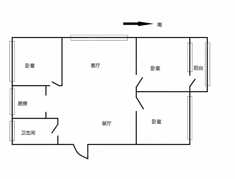 颐中山水缘四期3室2厅1卫106.46㎡南北69万