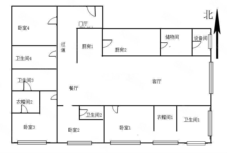 招商津湾天玺4室2厅4卫279㎡东南1150万