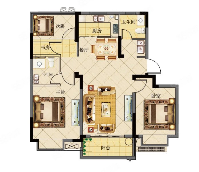 建国小区2室2厅1卫81㎡南北34.8万