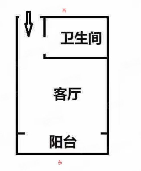 天中第五大道1室1厅1卫49㎡南北33万