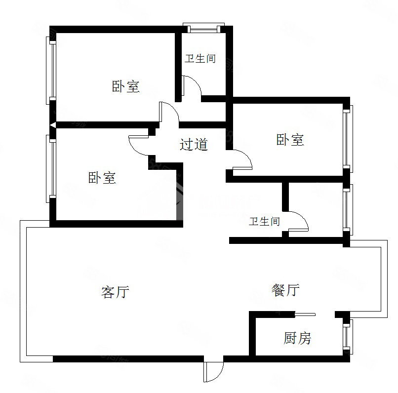 广银翡翠城3室2厅2卫126㎡南北89.8万