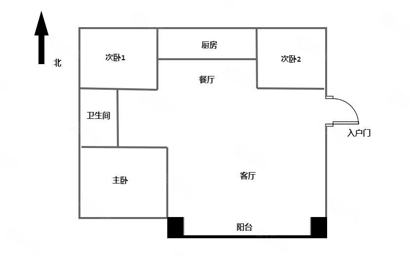 栖凤府3室2厅1卫111㎡南北62万