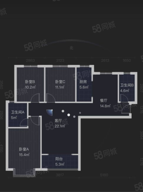 世耀东城3室2厅2卫122㎡南73.6万