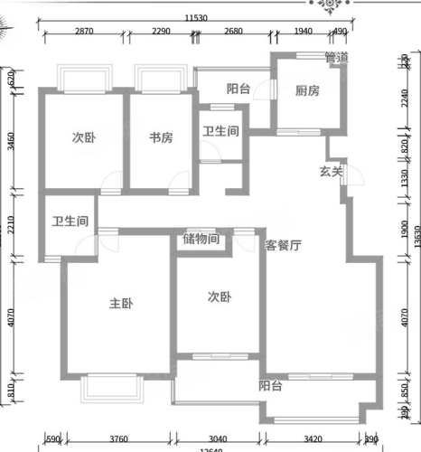 兰亭御城5室2厅3卫176.73㎡南北125万