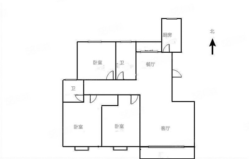 鹏程小区(埇桥)3室2厅2卫122㎡南北47.6万