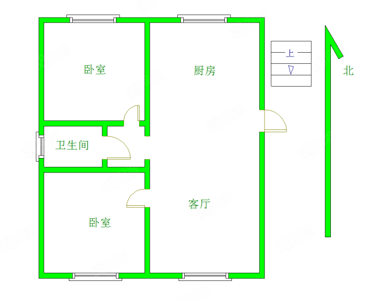 金盾花苑2室1厅1卫87㎡南北43.8万