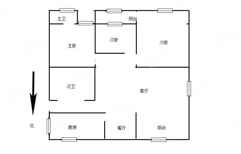 烟草单位宿舍3室2厅2卫82.17㎡南北260万