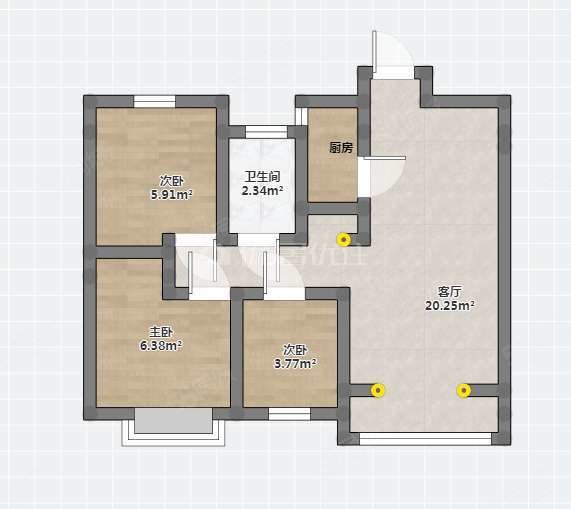 润华褐石公园3室2厅1卫108㎡南北87.5万