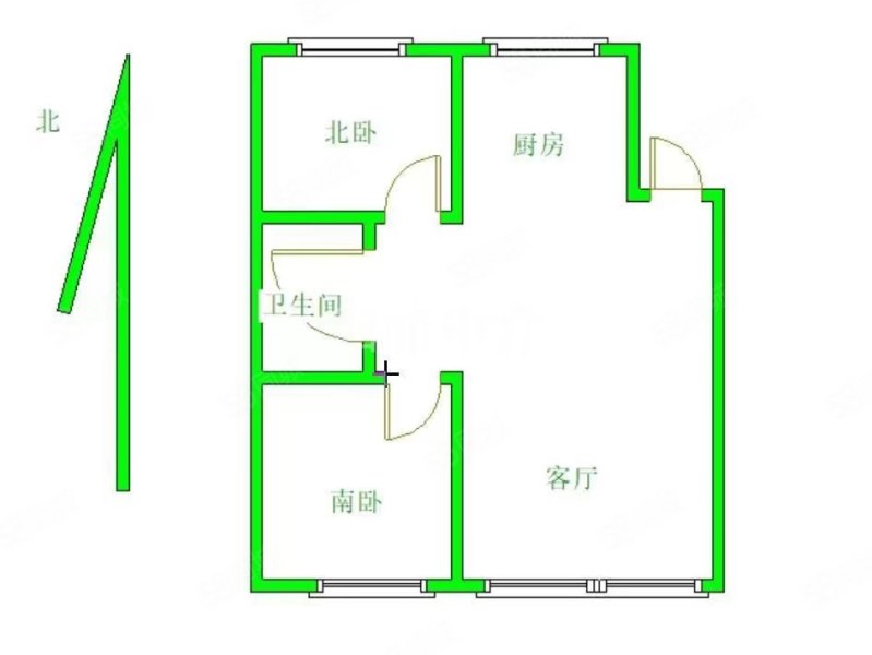 164疗养院2室2厅1卫91㎡南北49.8万