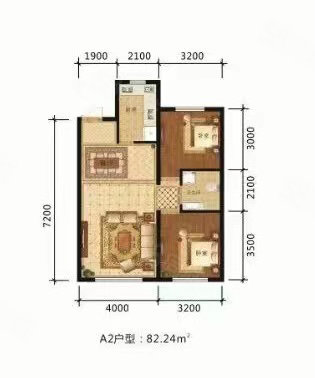 君豪御园三期2室2厅1卫83.36㎡南北24万