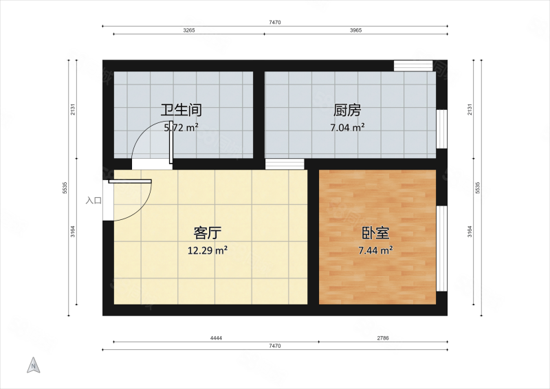 中交海河公馆1室1厅1卫54.02㎡南230万