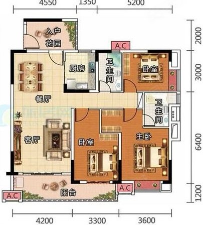 碧桂园雅拉湖畔3室2厅2卫131㎡南北88万