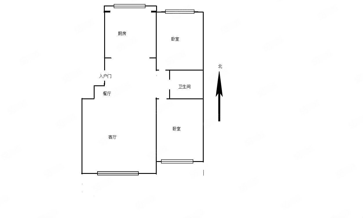 中加荣园(北区)2室2厅1卫93.2㎡南北215万