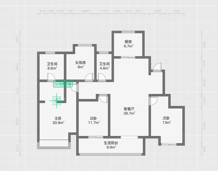 富力院士廷4室2厅2卫140㎡南北135万