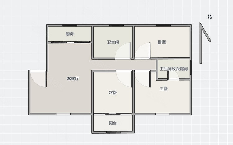 华东世纪城3室2厅2卫135.85㎡南北85万