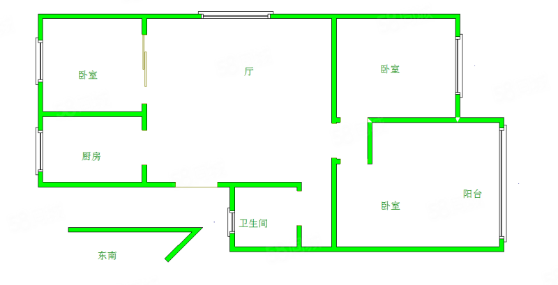 临江苑3室2厅1卫106.5㎡南北318万