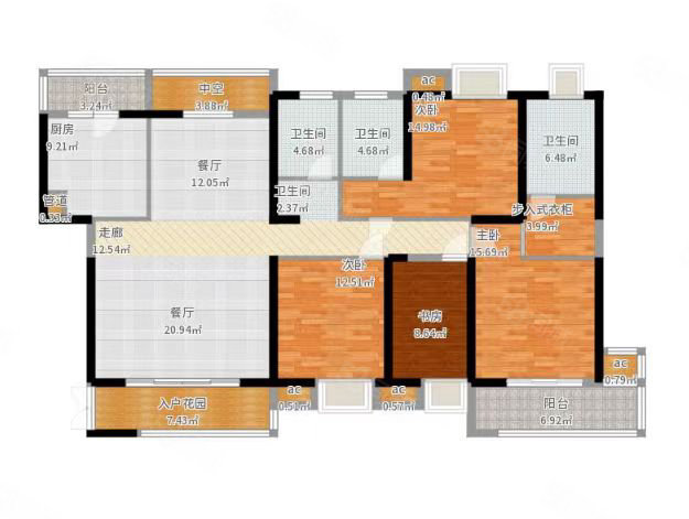 金钟府4室2厅2卫129.73㎡南北75.8万