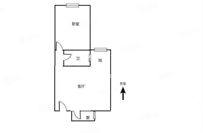 摩玛艺术造城2期1室1厅1卫55.8㎡东南56万