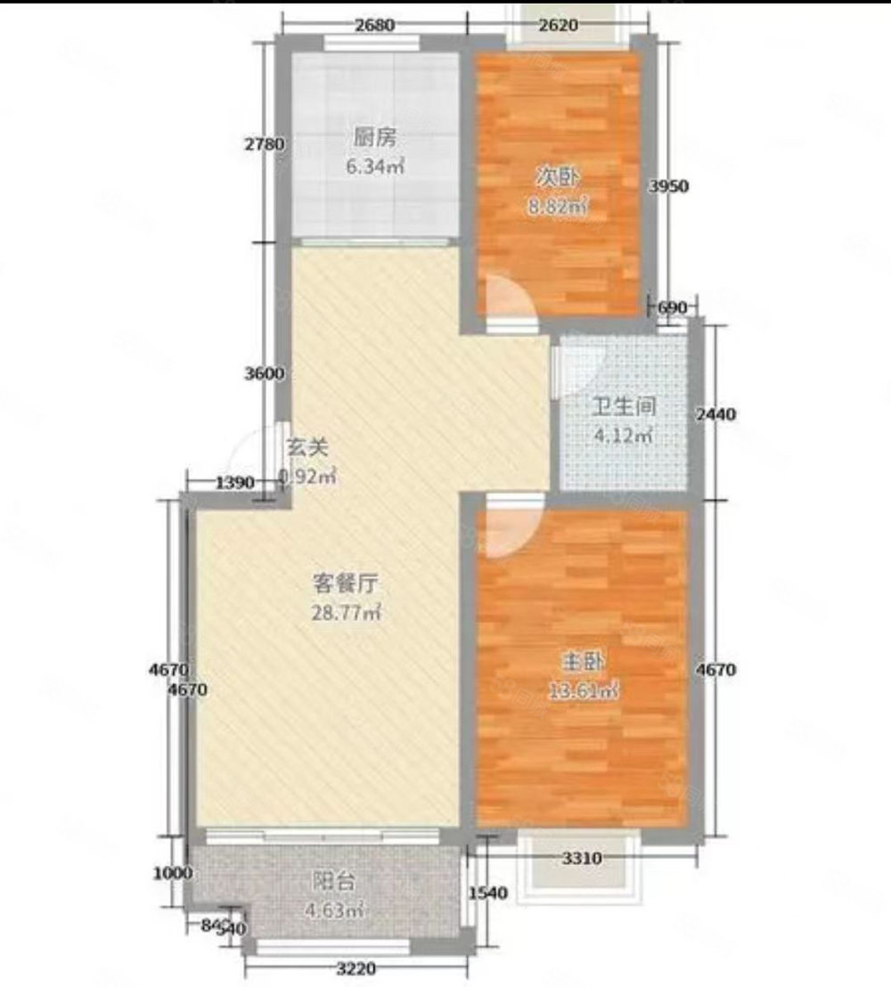 文华苑2室2厅1卫96㎡南北49万