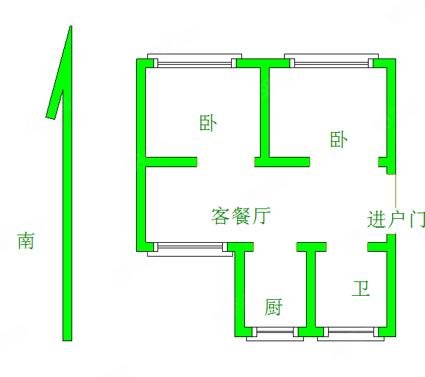 韭菜桥新村2室2厅1卫76㎡南81.8万