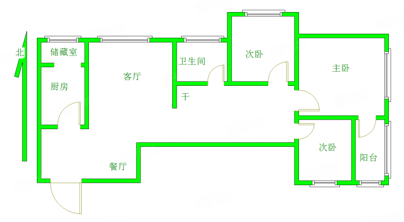 阳光美林3室2厅1卫94㎡南北63万