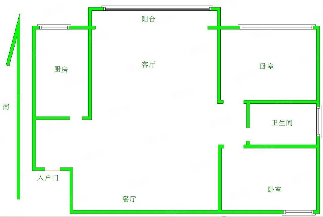 馨月花园2室2厅1卫95㎡南北75万