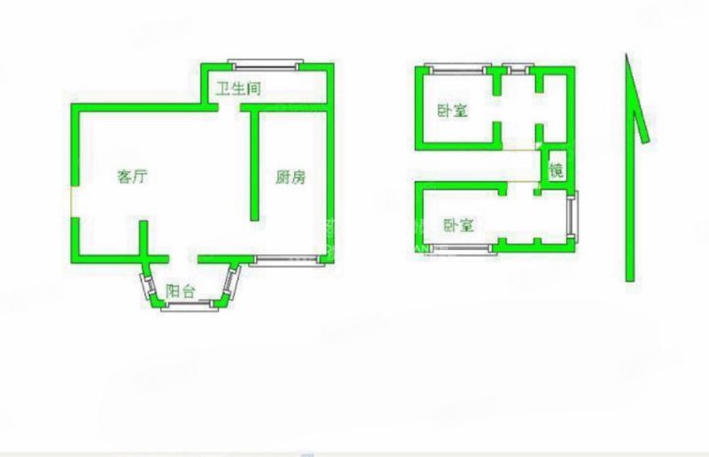 省科学院宿舍2室1厅1卫88㎡南北180万