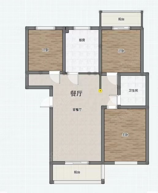 理想城(牧野)3室2厅1卫136.57㎡南北84万