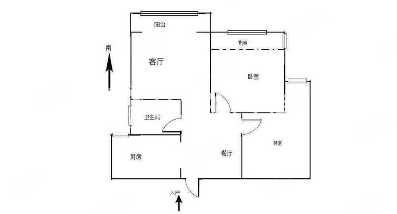 翡翠城2室2厅1卫81.75㎡南北114万