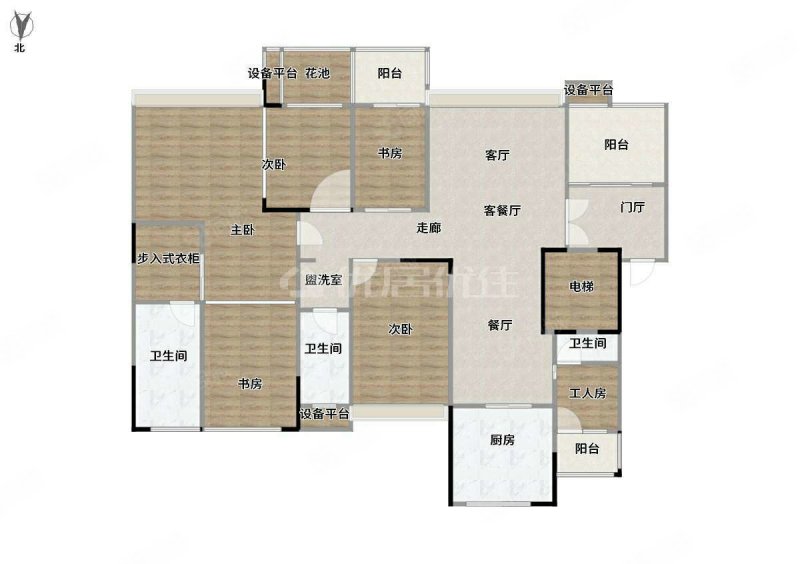 荣和大地二组团阳光里5室2厅2卫182.25㎡南325万