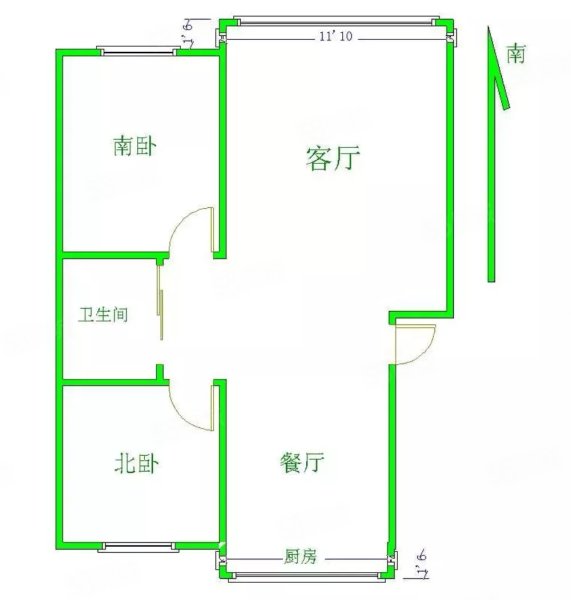 金地花园2室2厅1卫85㎡南北32.8万