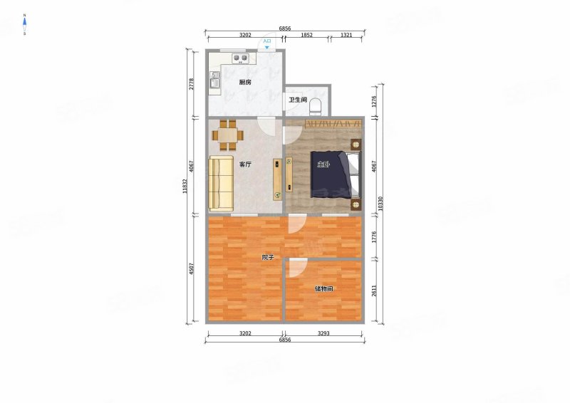 清名一村2室1厅1卫47.99㎡南北77万