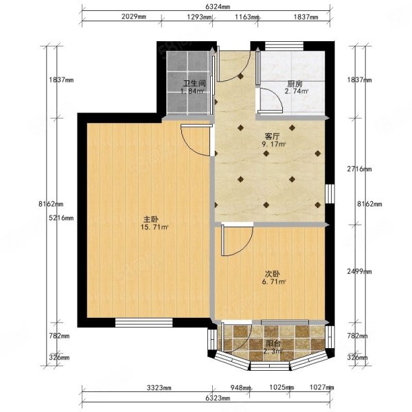 西园新村2室1厅1卫56.62㎡南北150万