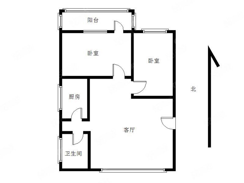 贝丽花园2室2厅1卫66㎡南北415万