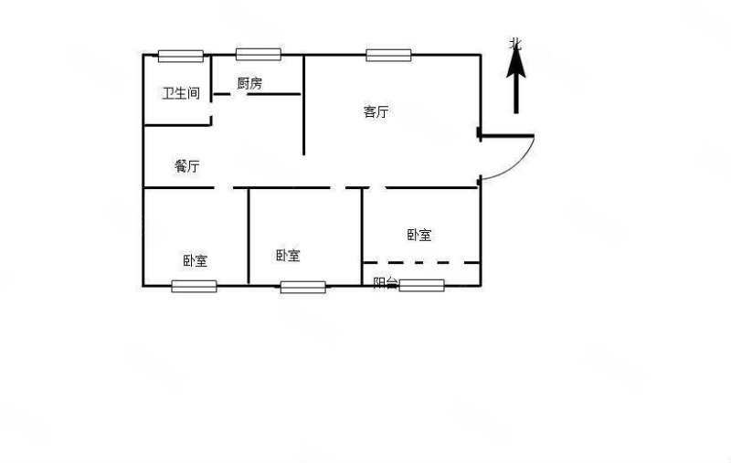 城后花园A区3室2厅1卫118㎡南北58万