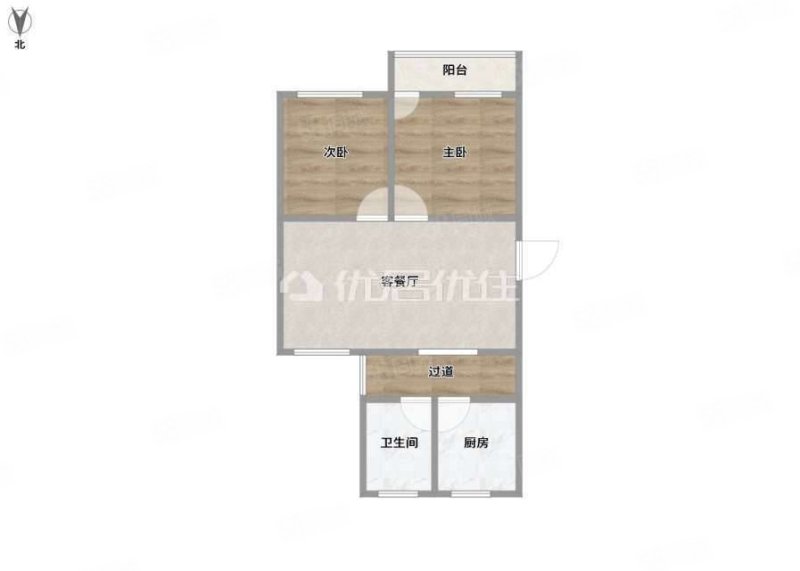 明秀小区北区2室1厅1卫61.8㎡南北42万