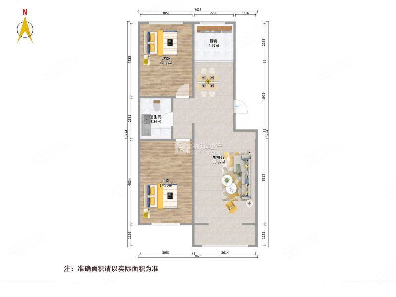 学府嘉苑2室1厅1卫102㎡南北47万