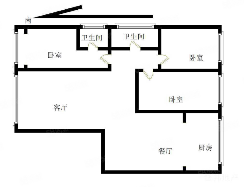 西线七号3室2厅2卫136㎡南北123万