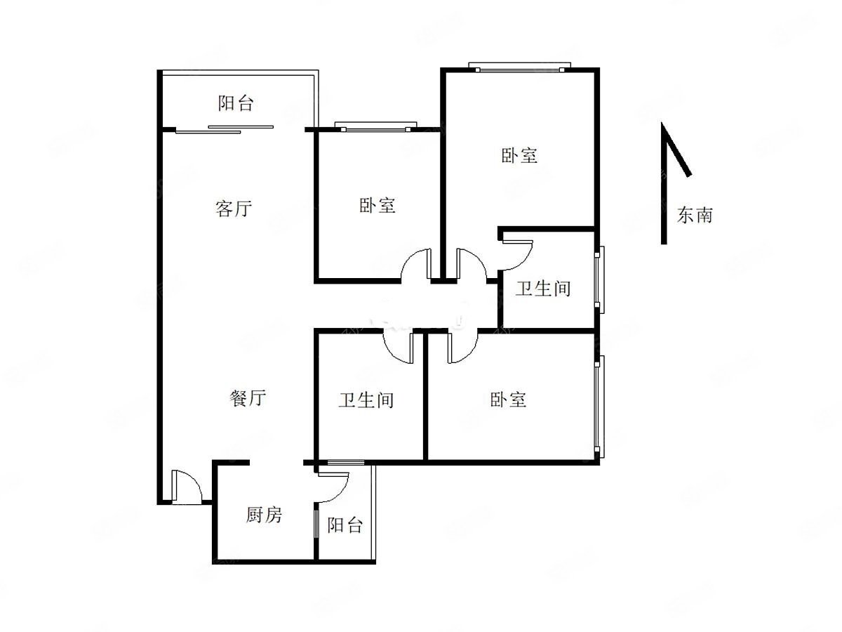 中珠上郡花园(二三期)3室2厅2卫88.69㎡南104万