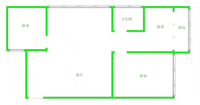 贵铁康馨物业北京路小区2室1厅1卫64.1㎡南北48万